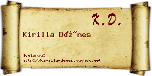 Kirilla Dénes névjegykártya